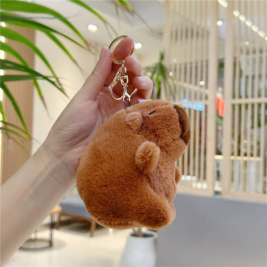 Cute Capybara Plush Keychain Bag Charm