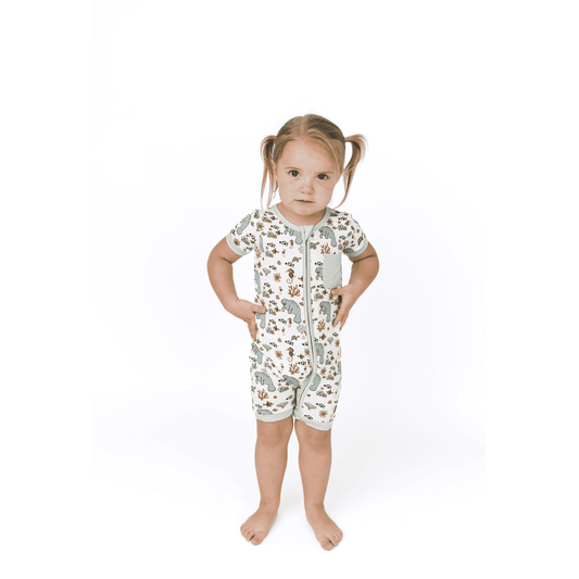 Manatee Bamboo Baby Clothing Shortie Romper Bodysuit