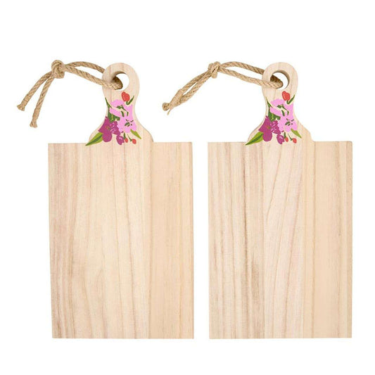 Mini Paulownia Wood Flower Boards - Set of 2
