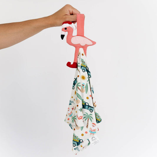 Coastal Christmas Flamingo Holiday Baby Lovey