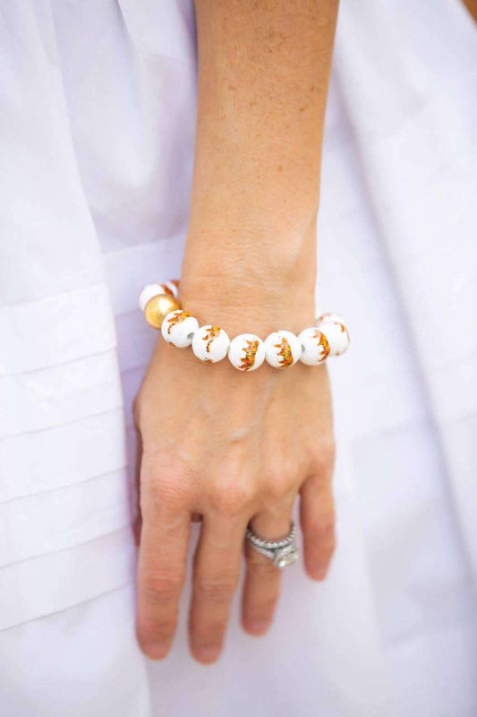 Georgia Beaded Gameday Bracelet - Tiger - 14mm - WS
