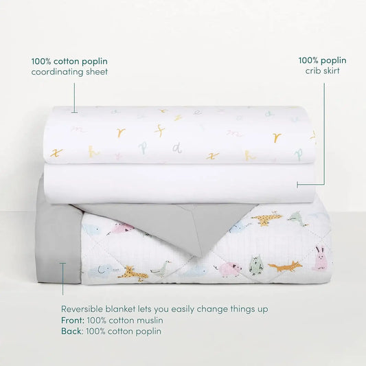 Aden + Anais 3-Piece Bedding Set Alphabet Animals