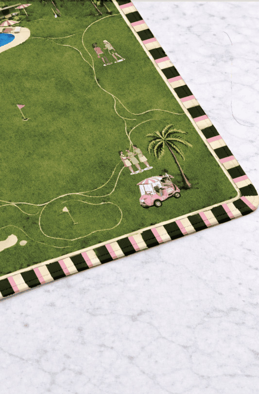 On the green golf mahjong mat 33"x33"