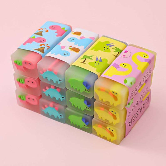 Novelty Heart Dinosaur Erasers For Pencil Correction