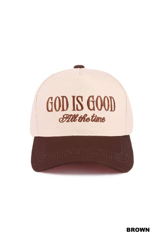 God is Good All the Time Two Tone Canvas Cotton Cap