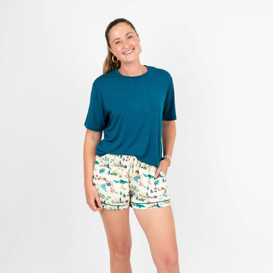 Coral Reef Womens Bamboo Pajama Shorts