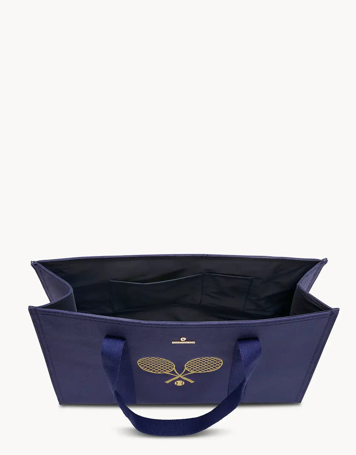 Navy Carry All Tote - Crossed Tennis Rackets & Ball