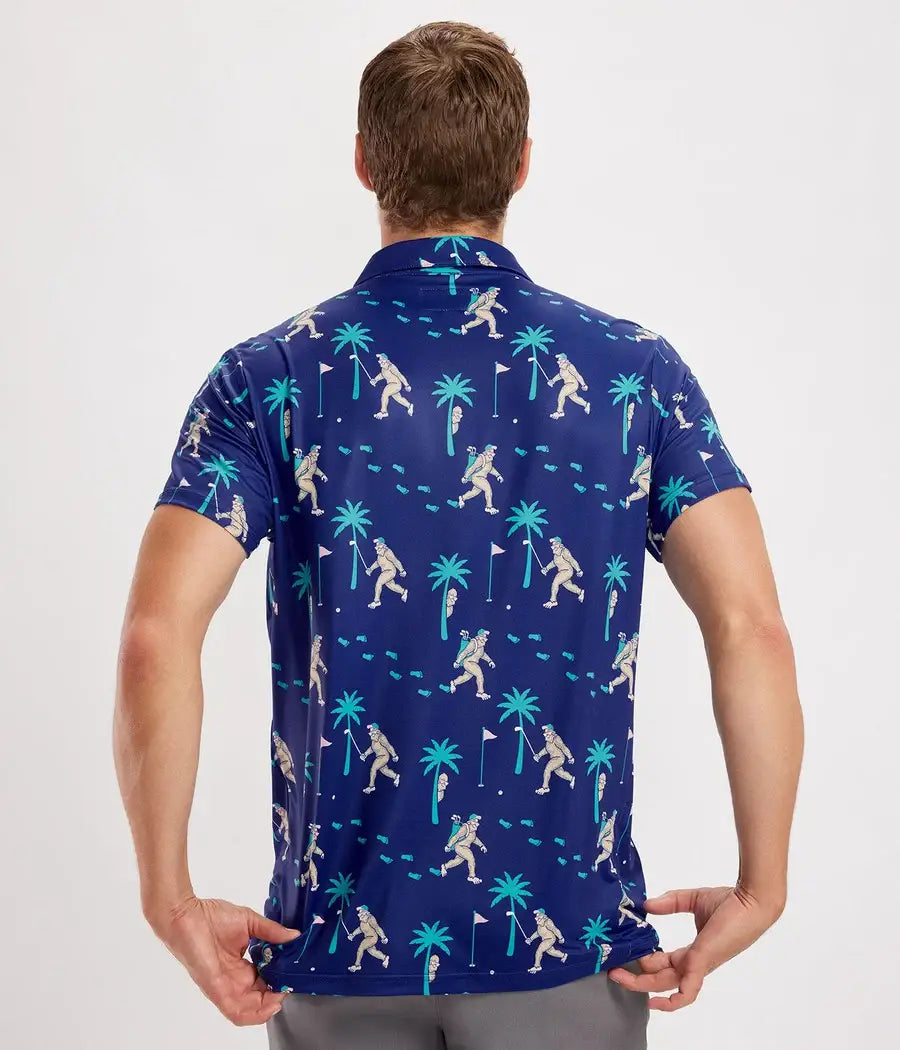 Bigfoot Bogey Men's Golf Polo - Fun Sasquatch Golf Shirt