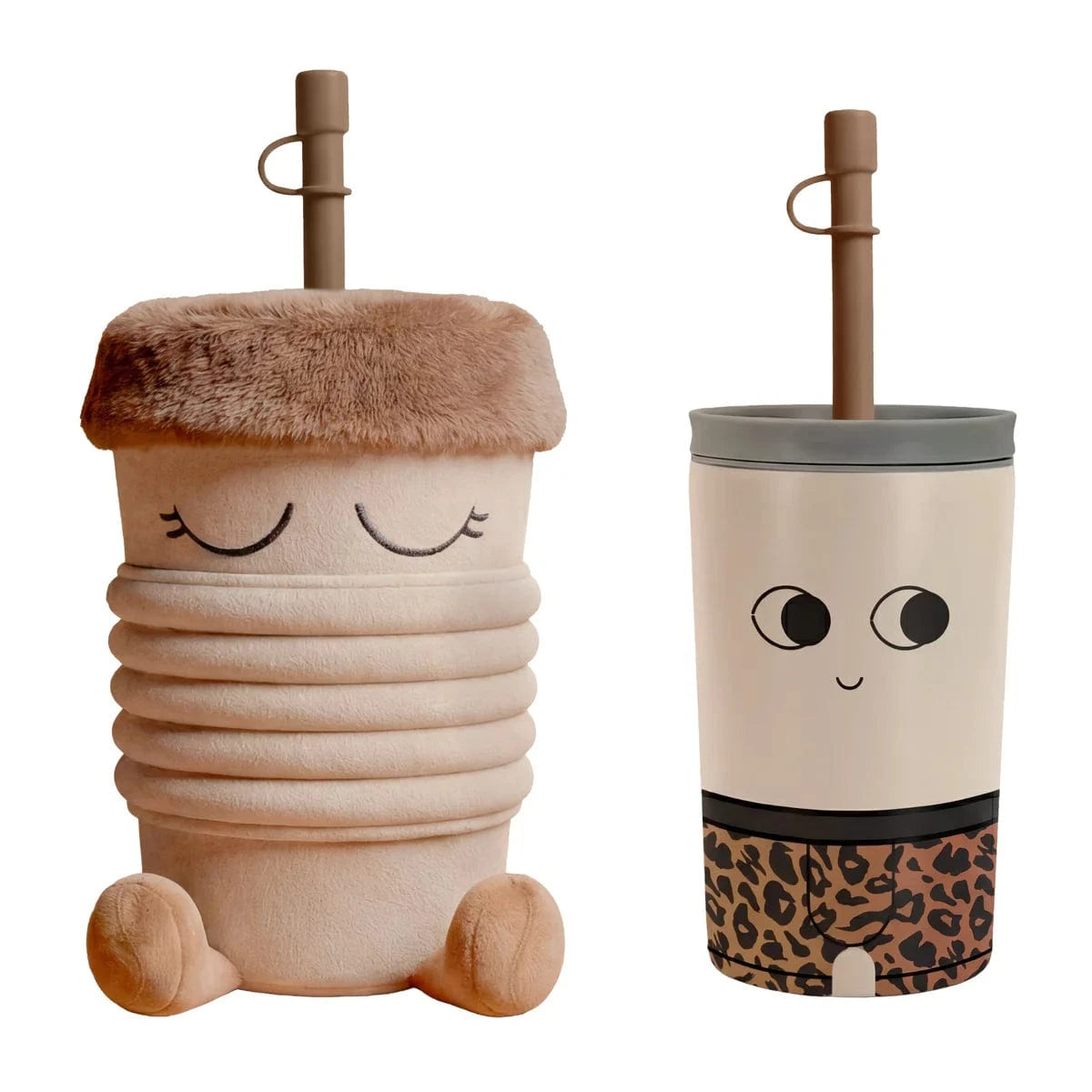 Asobu Stainless Steel Tumbler Flex Straw Smiley Face
