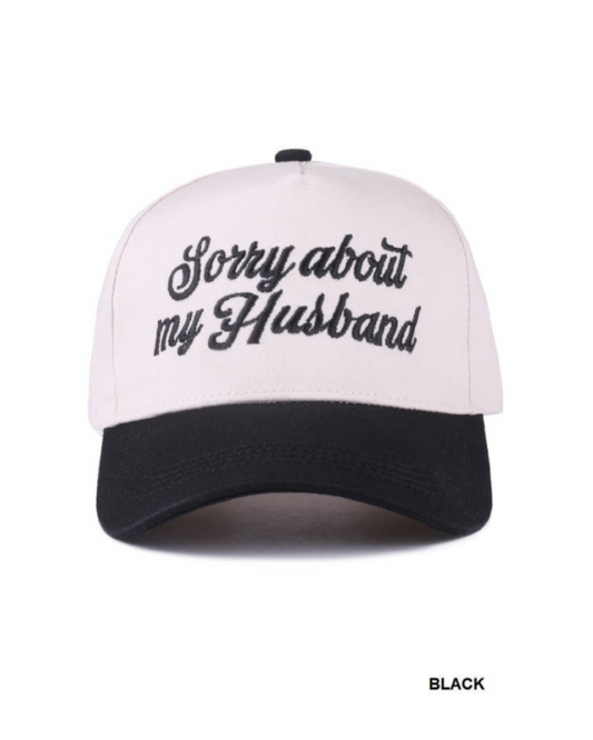 Sorry About My Husband Two Tone Canvas Cotton Cap