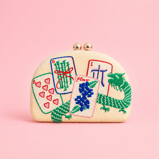 Mahjong Clutch- Embroidered