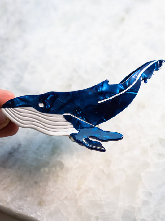 Eco Friendly Blue Whale Hair Clip, Large