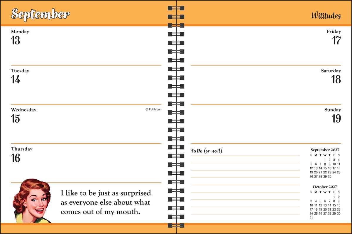 Wititudes 12-Month 2027 Monthly/Weekly Planner Calendar by Wititudes