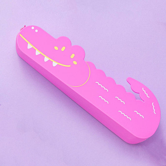 Silicone Pencil Case Smiley Toothy Crocodile Cute