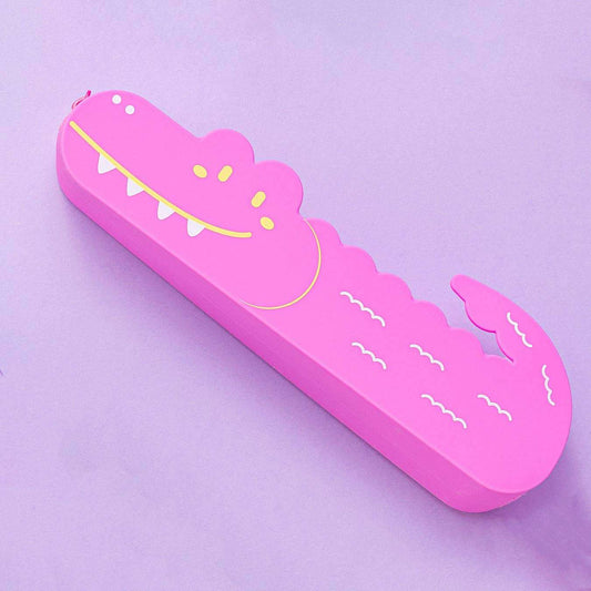 Silicone Pencil Case Smiley Toothy Crocodile Cute