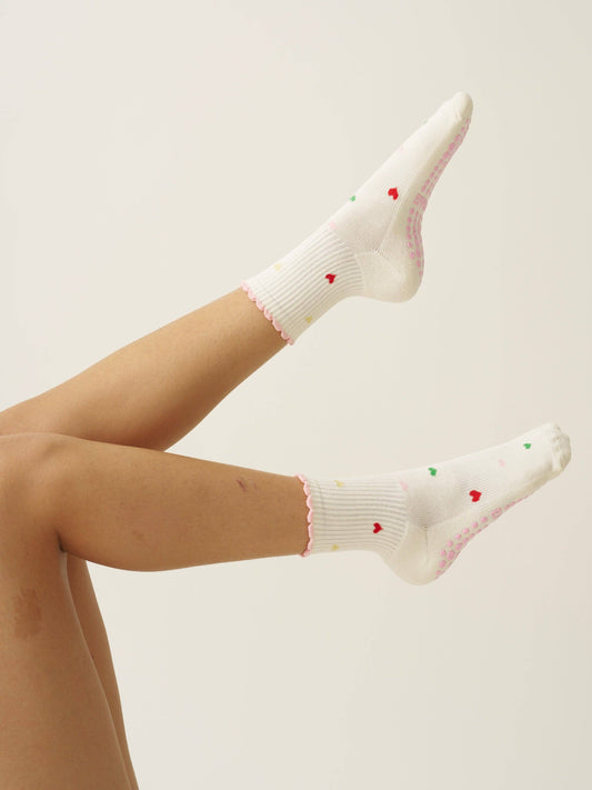 Mini Heart Petal Grip Sock- Pilates Socks