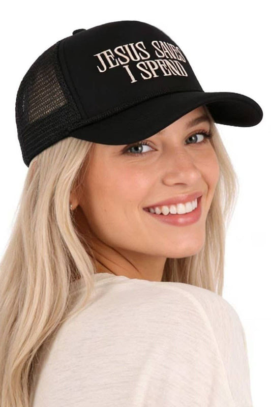 Jesus Saves I Spend Mesh Trucker Cap