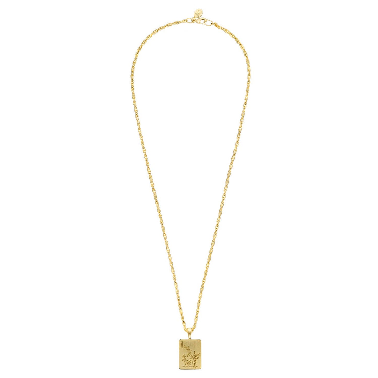 1 Bam Bird Mahjong Tile Long Necklace