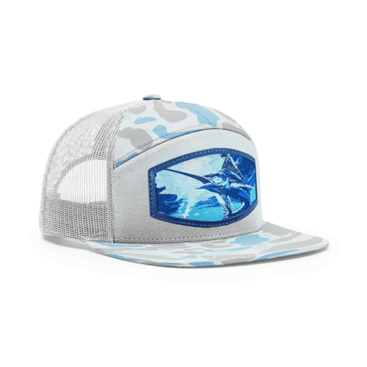 Marlin Woven Patch Old School Camo Hat.