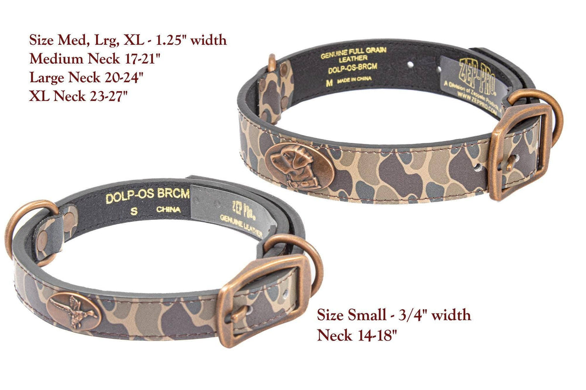 Auburn Tigers Old School Camo Leather Dog Collar
