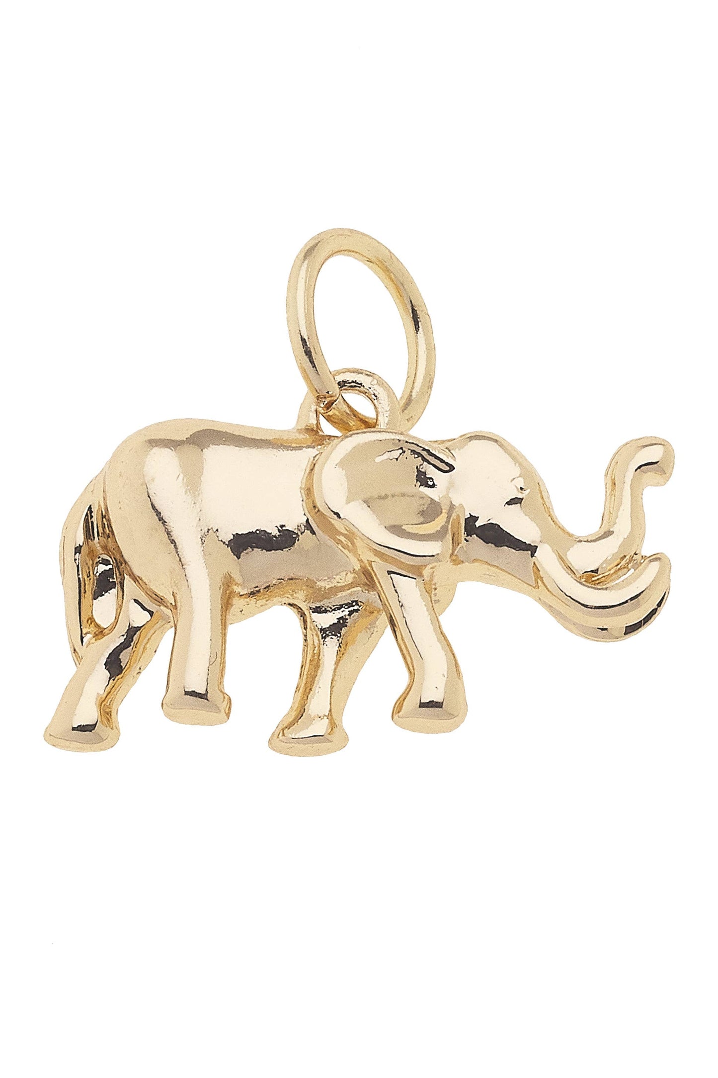Elephant Charm in Shiny Gold