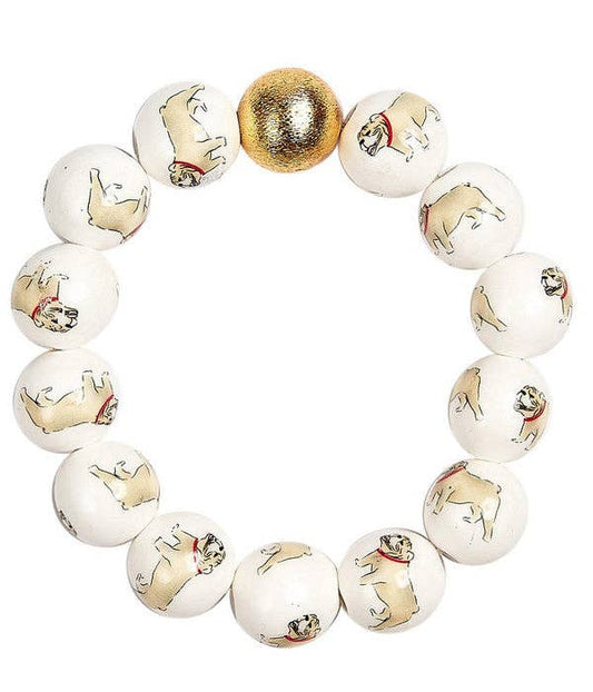 Georgia Beaded Gameday Bracelet - Bulldog - 14mm - WS