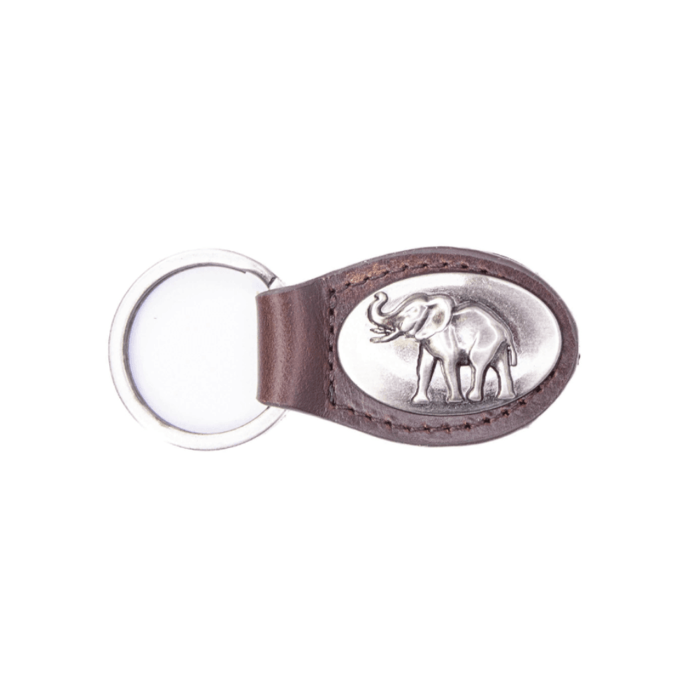Alabama Crimson Pride Oval Leather Key Fob.