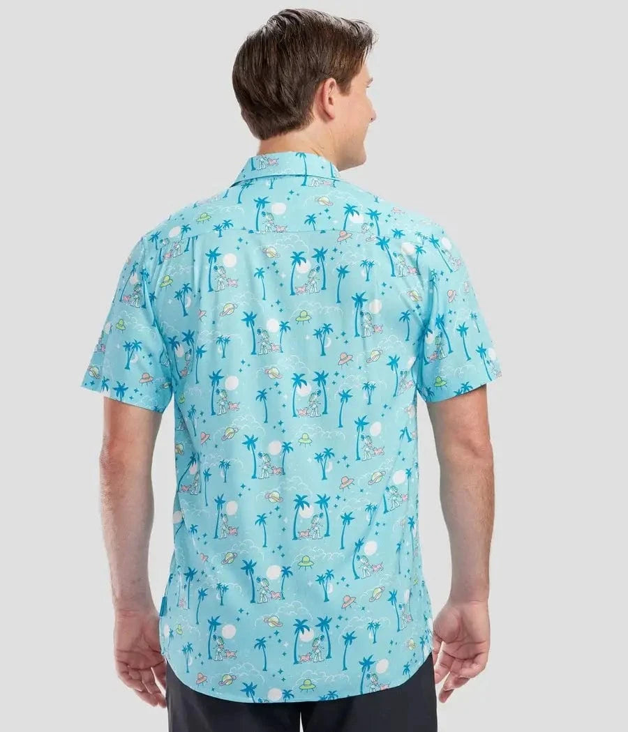 Full Moon Men's Hawaiian Shirt - Funny Astronaut Button Down