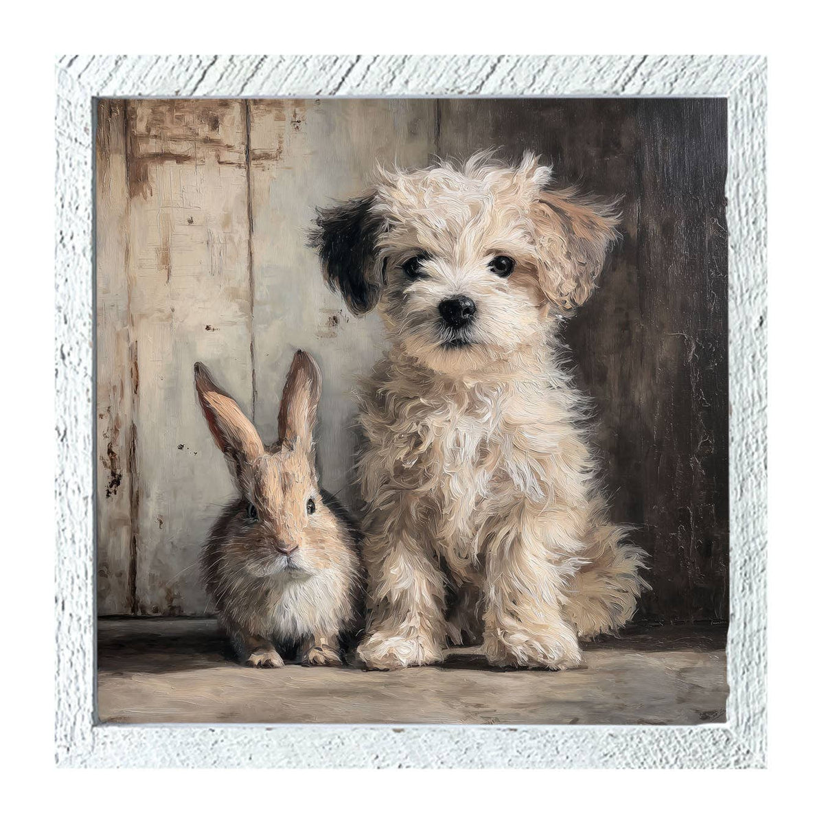 Dog Posing with Bunny