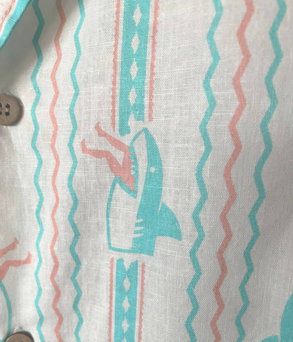 Shark Snack Linen Cabana Shirt - Men's Button Down Shirt