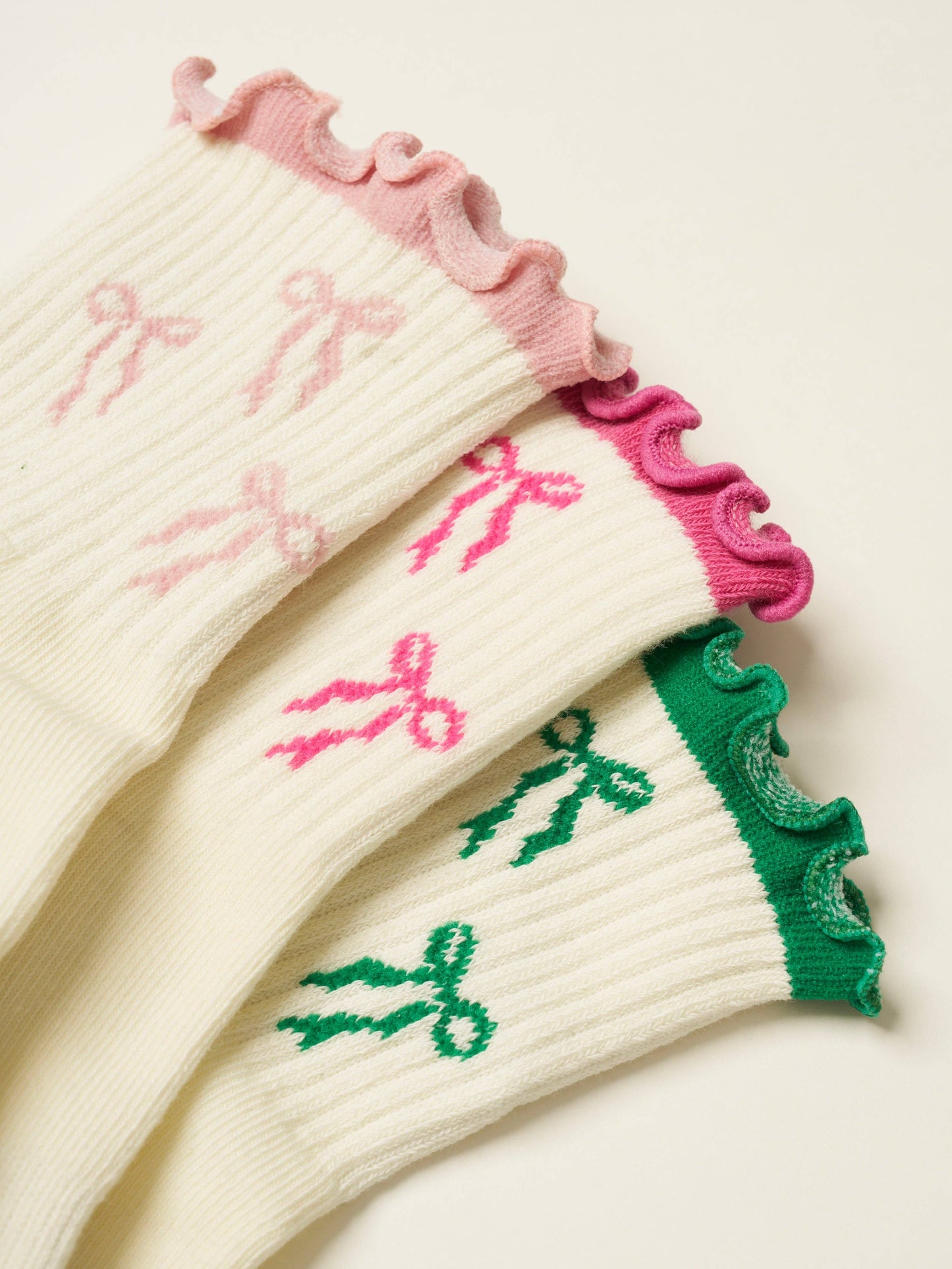 Bow Ruffle Grip Sock- Pilates Socks