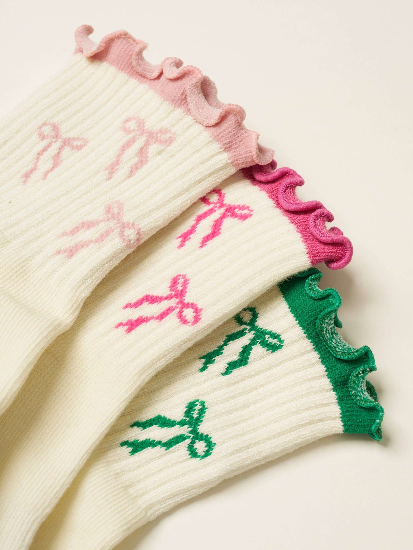 Bow Ruffle Grip Sock- Pilates Socks