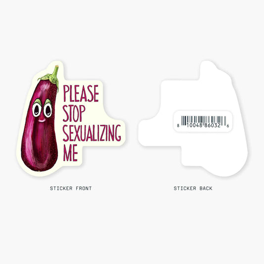 Eggplant - 3" Art Sticker