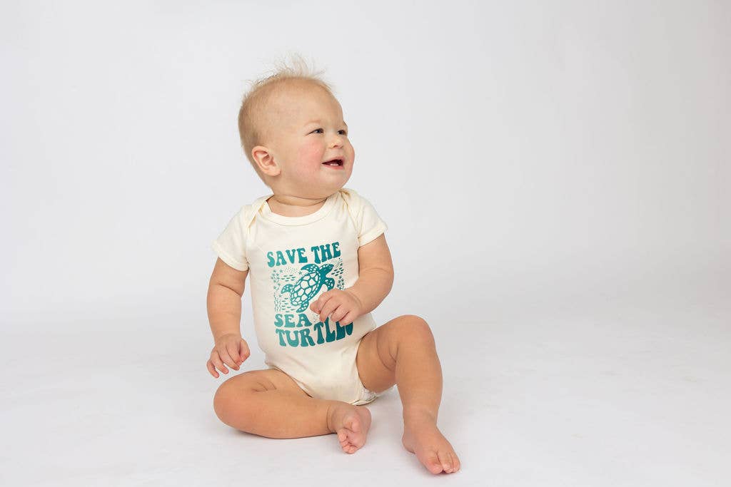 Save the Sea Turtles Ocean Conservation Cotton Baby Onesie