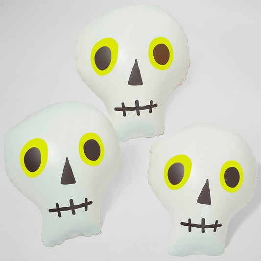 Halloween Light Up Hanging Skulls Bone Set of 3