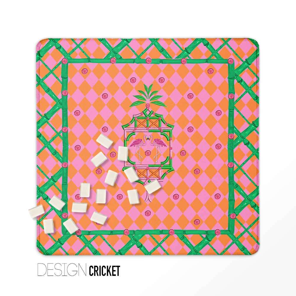 Mahjong Mat, Neoprene, Preppy,Chinoiserie, Boutique Monogram