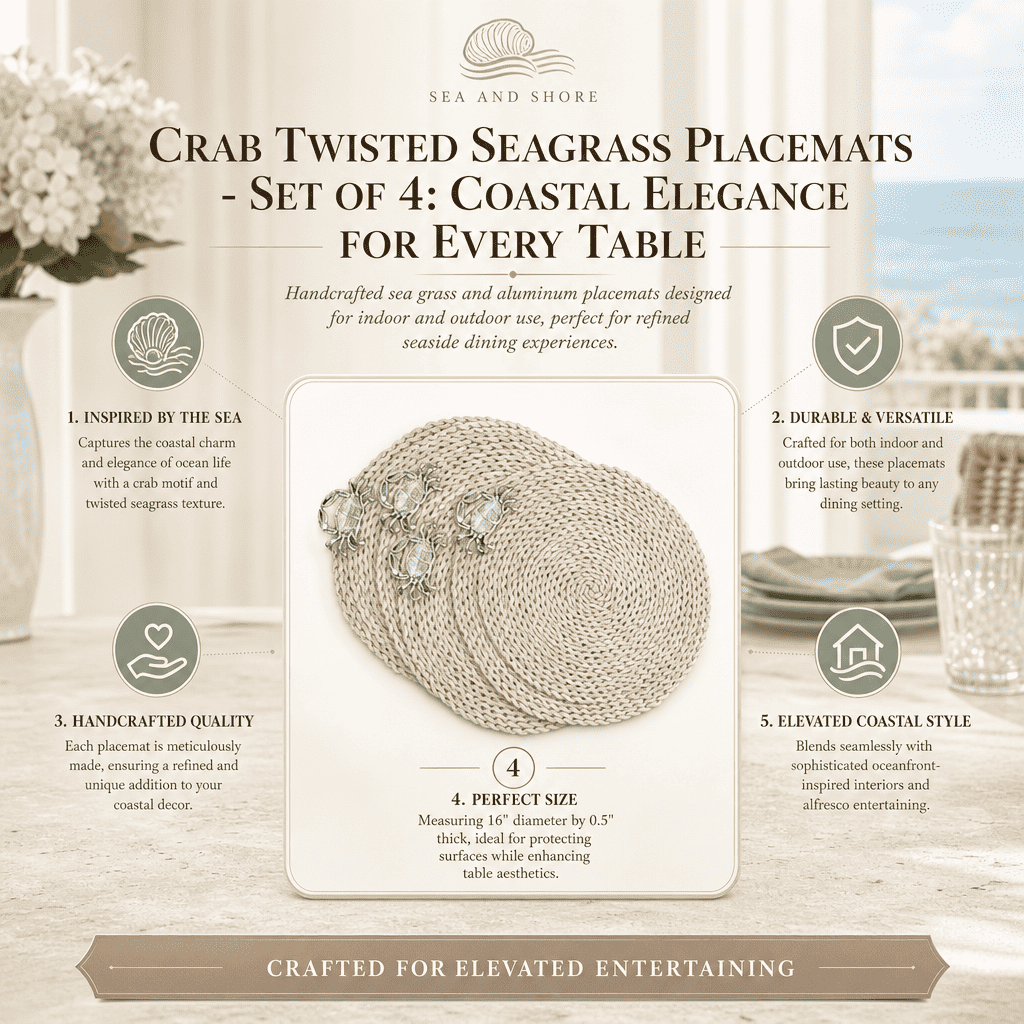 Crab Twisted Seagrass Placemats - set of 4