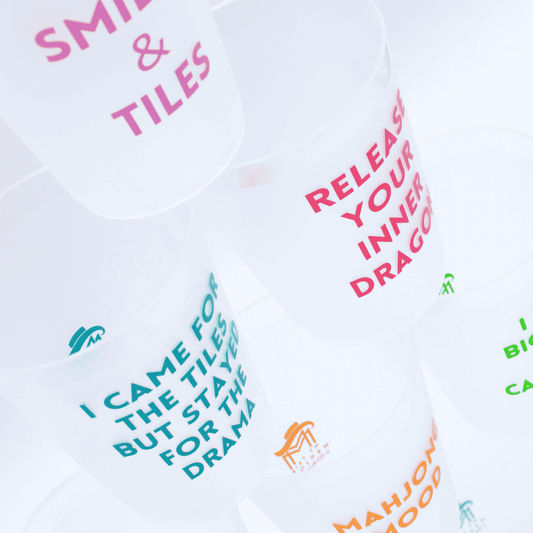 Mahjong Frosted Cups | 10 Different Designs in Every Pack