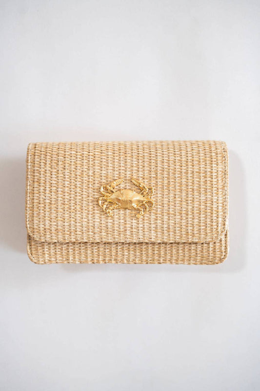 Ruby Straw Clutch- Gold Charm