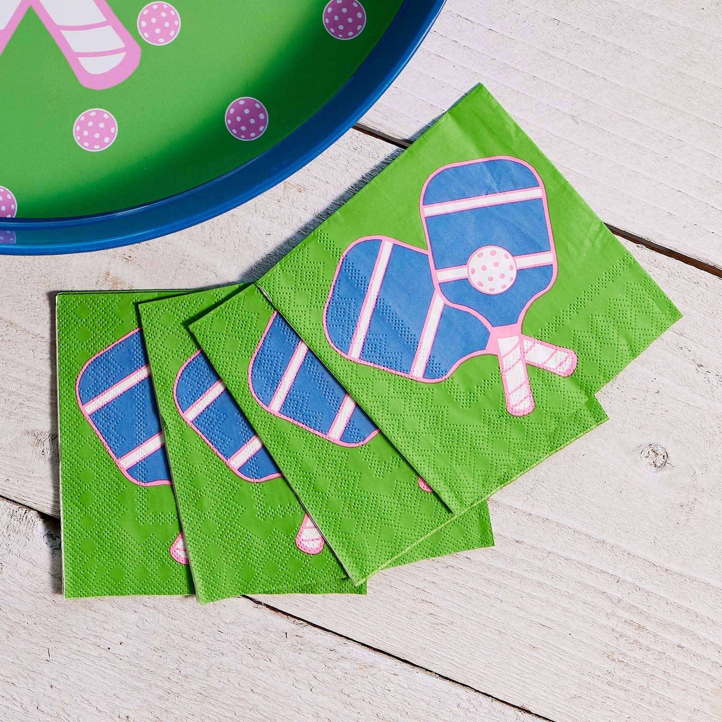 Pickleball Green Paper Cocktail Napkins