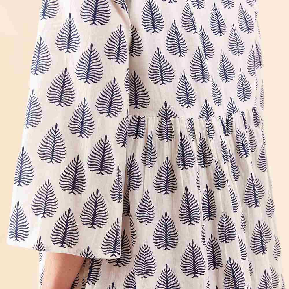 Makena Navy Cotton Tiered Dress