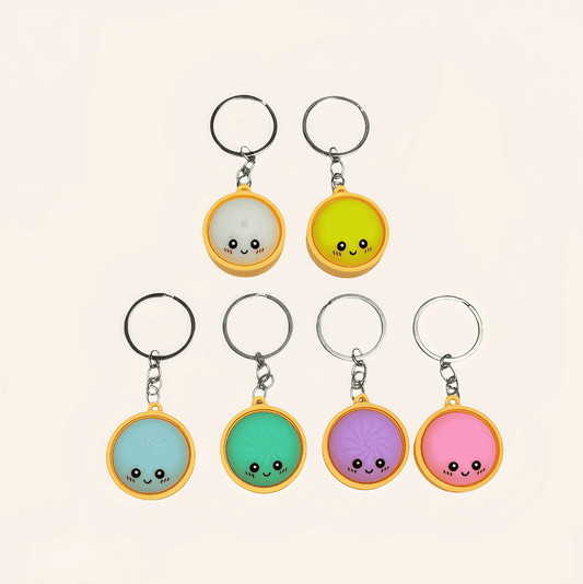 Cute Mini DUMPLINGS Press Button Keychain Bag Charm clicker