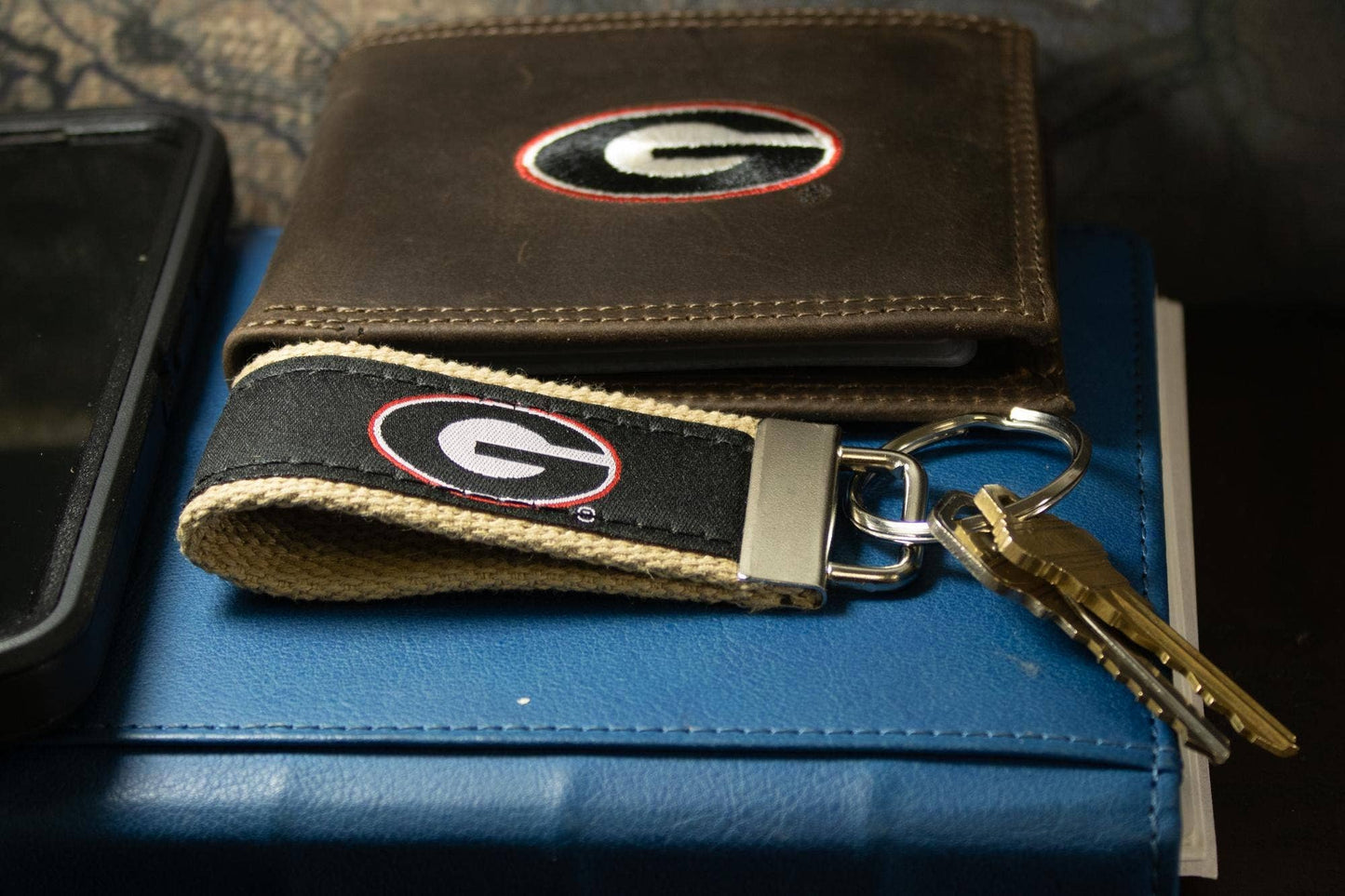 Georgia Bulldogs Collegiate Woven Ribbon Key Chain