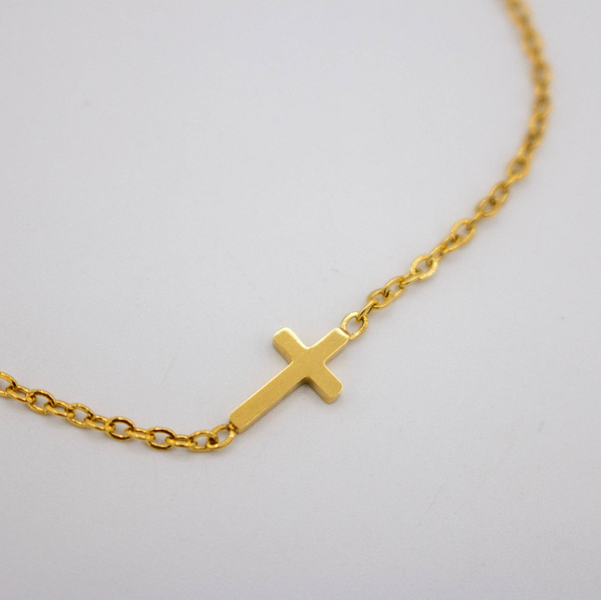 Thin Cross Necklace- In Line