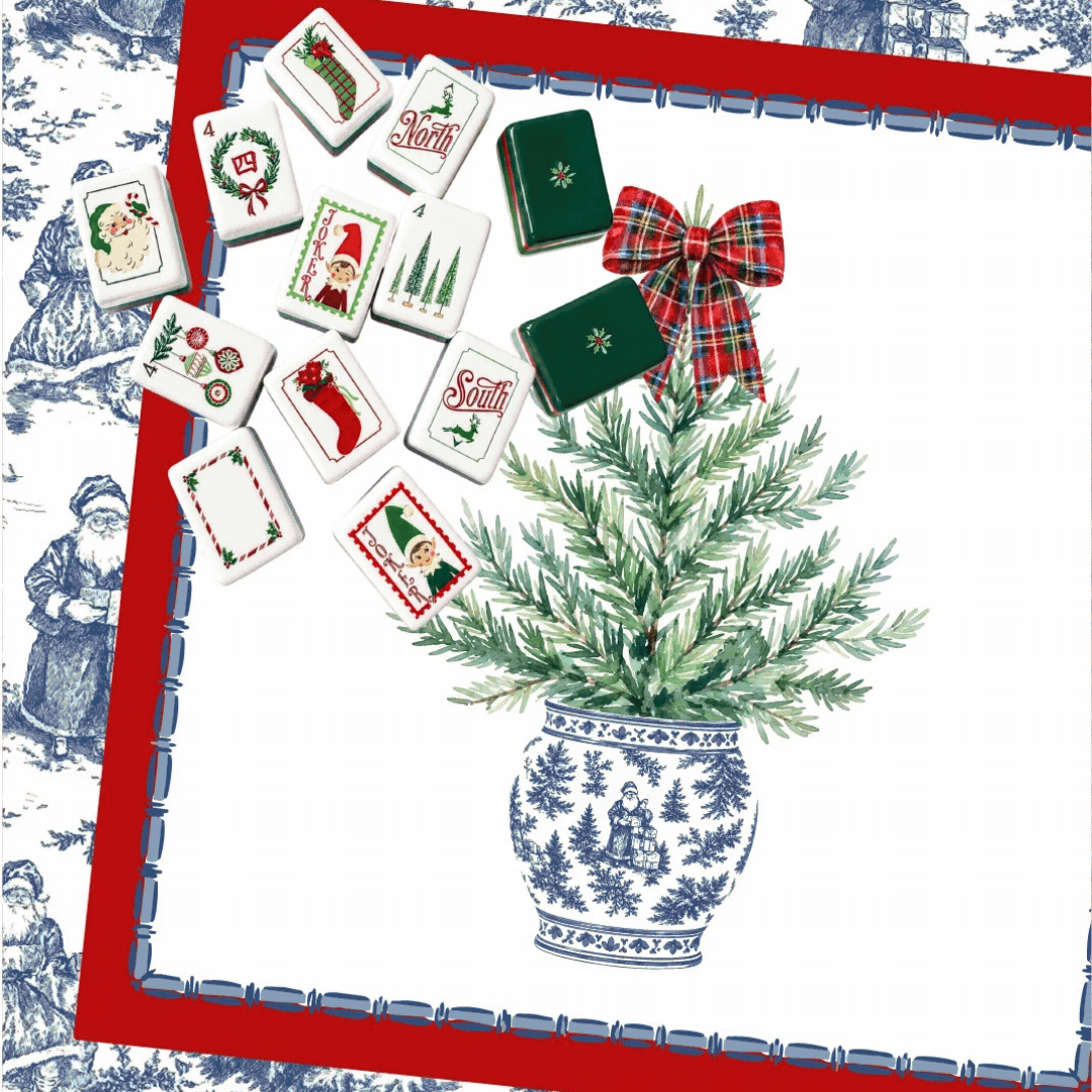 NEOPRENE Classic Very Merry Mahj Mahjong Mat | Christmas 33"
