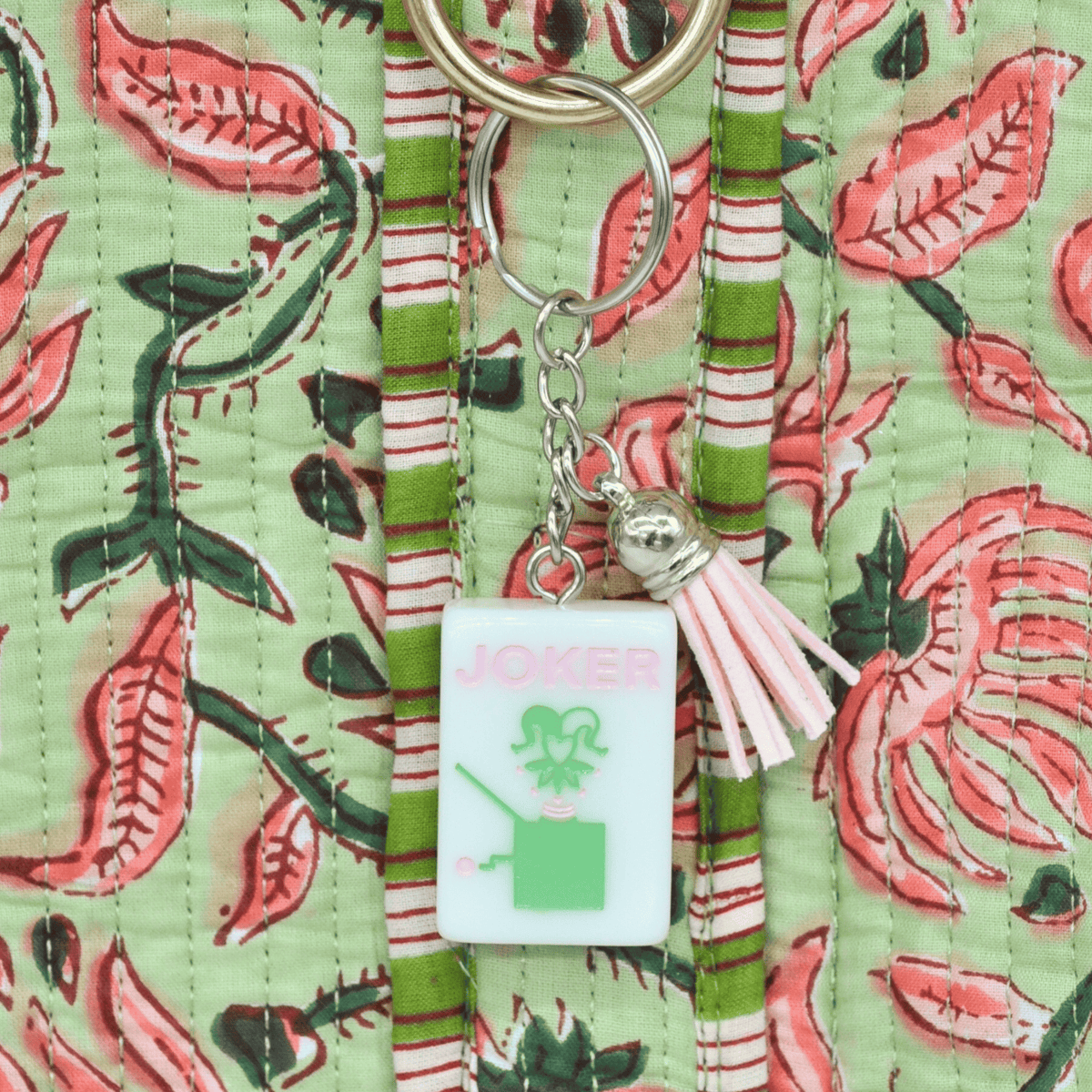 Joker Mahjong Tile Keychain
