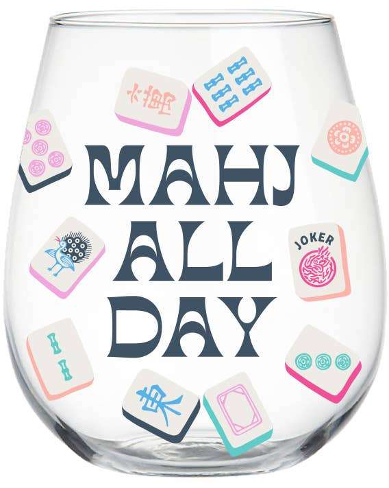Mahj All Day Stemless Wine Glass