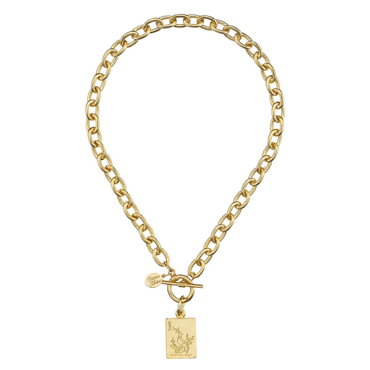 1 Bam Bird Mahjong Tile Toggle Necklace