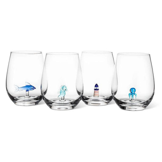 Seahorse Icon Stemless Wine Glass