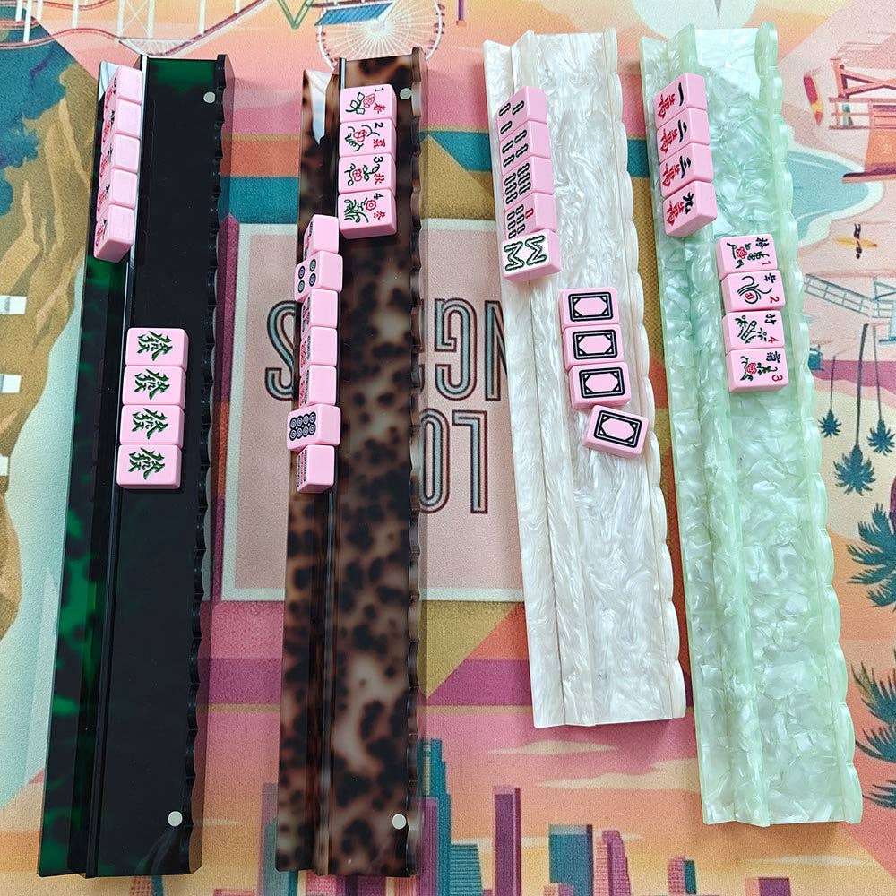 American Mahjong Racks Set–20" Acrylic Tile Racks & Pushers